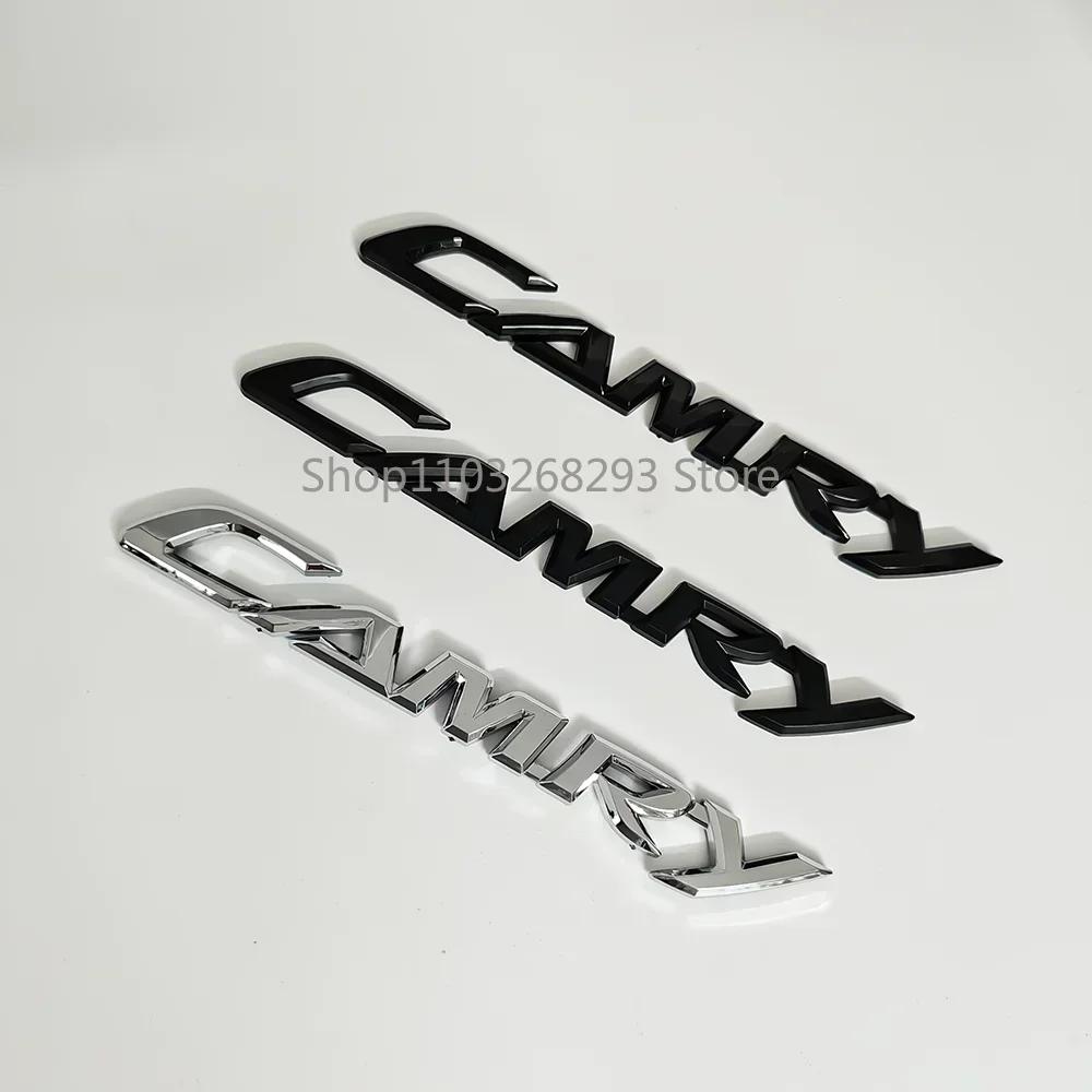 3D Silver Black Alphabet Badge Logo Stickers for Toyota Camry Boot Rear Emblems Decorative Modification Car Accessories