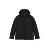 Solid Color Logo Embroidered Casual Hooded Down Jacket Men Outerwear Black F11M248906F-BK