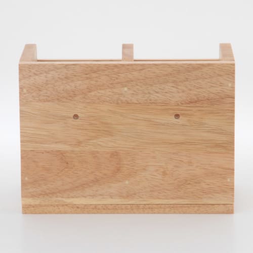 Fuji Boeki Chopstick Holder, Cutlery Stand, Width 18 X Depth 10 X Height 13cm, Natural Wood, with Dividers, Kitchen Storage, Bonheur, 96137