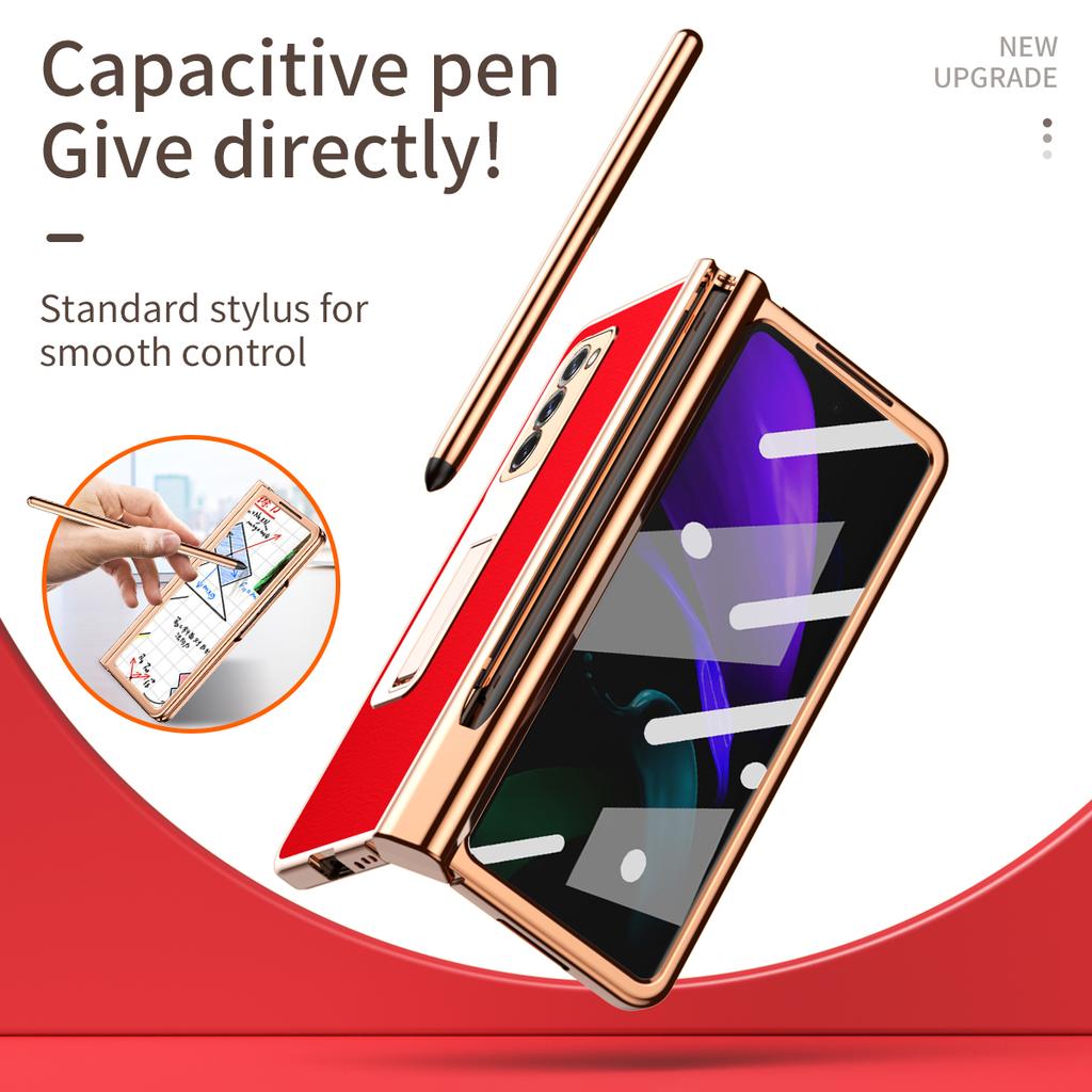 Full Protection Tempered Glass Protector Case For Samsung Galaxy Z Fold 3 4 Fold4 Fold3 Fold2 Fold 2 5g Leather Pen Holder Cases