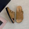 New Women's Suede Clogs Classic Cork Slippers Leather Mules Men Cork Footbed Sandals Comfort Beach Shoes with Arch Support