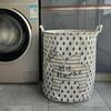 Nordic Cartoon Horse Cotton Linen Laundry Basket - Large Folding, Waterproof Storage for Clothes and Toys