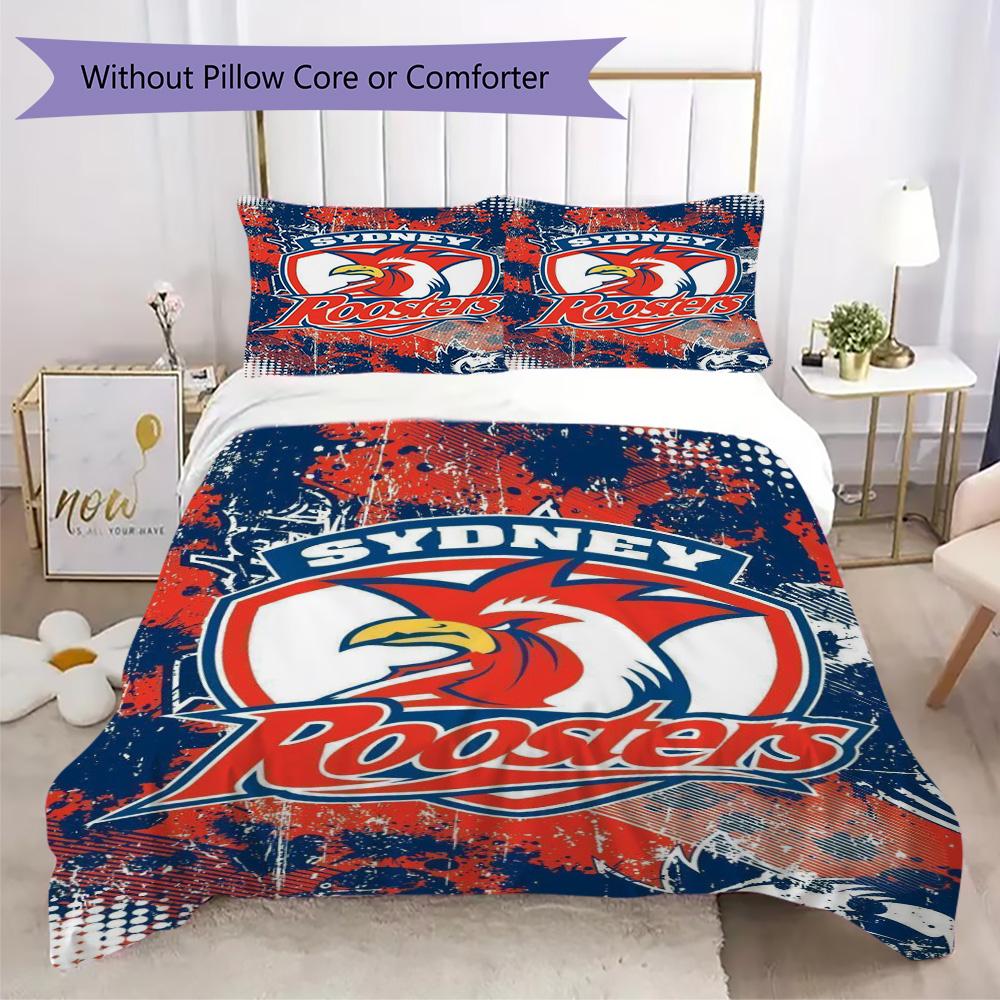 Sydney Red & White Eagles Pattern Bedding,Quilt Set Quilt Cover Pillowcase Home Birthday Gift (1*duvet Cover+2*pillowcase,without core)ZSJT0917400