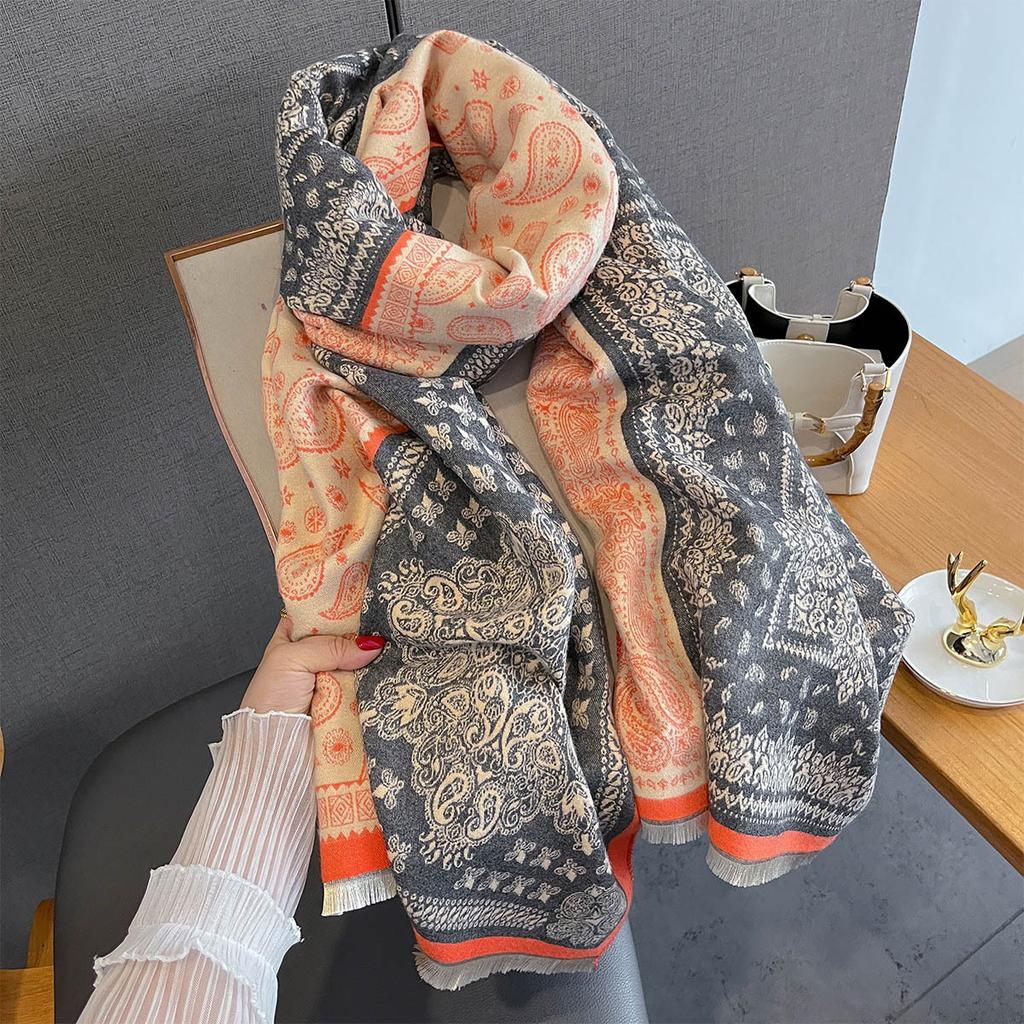 Winter Cashmere Scarf Women Luxury Paisley Print Female Shawl Wrap Elegant Poncho Lady Thick Warm Blanket Gift Echarpe Pashmina