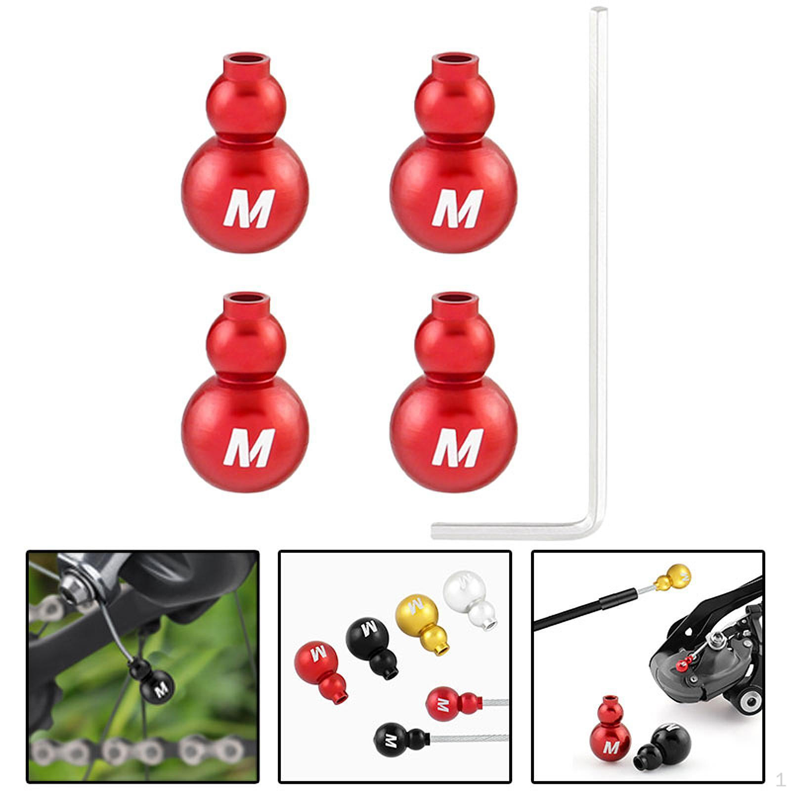 

4 шт. заглушки для тормозных тросов велосипеда, простая в использовании замена для горной дороги красный