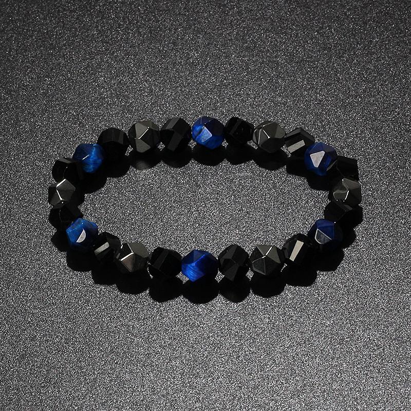 Facted Obsidian Hematite Tiger Eye Bracelets for Magnetic Health Protection Soul Jewelry Nature Stone Beads Bracelet Men Pulsera