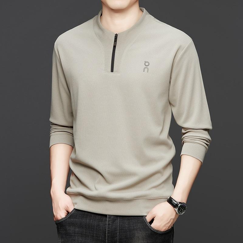 

Men s Half Zip Stand Up Collar Knitted Sweater Business Casual Long Sleeved Sweater Solid Color Versatile Breathable Top 4XL бежевый