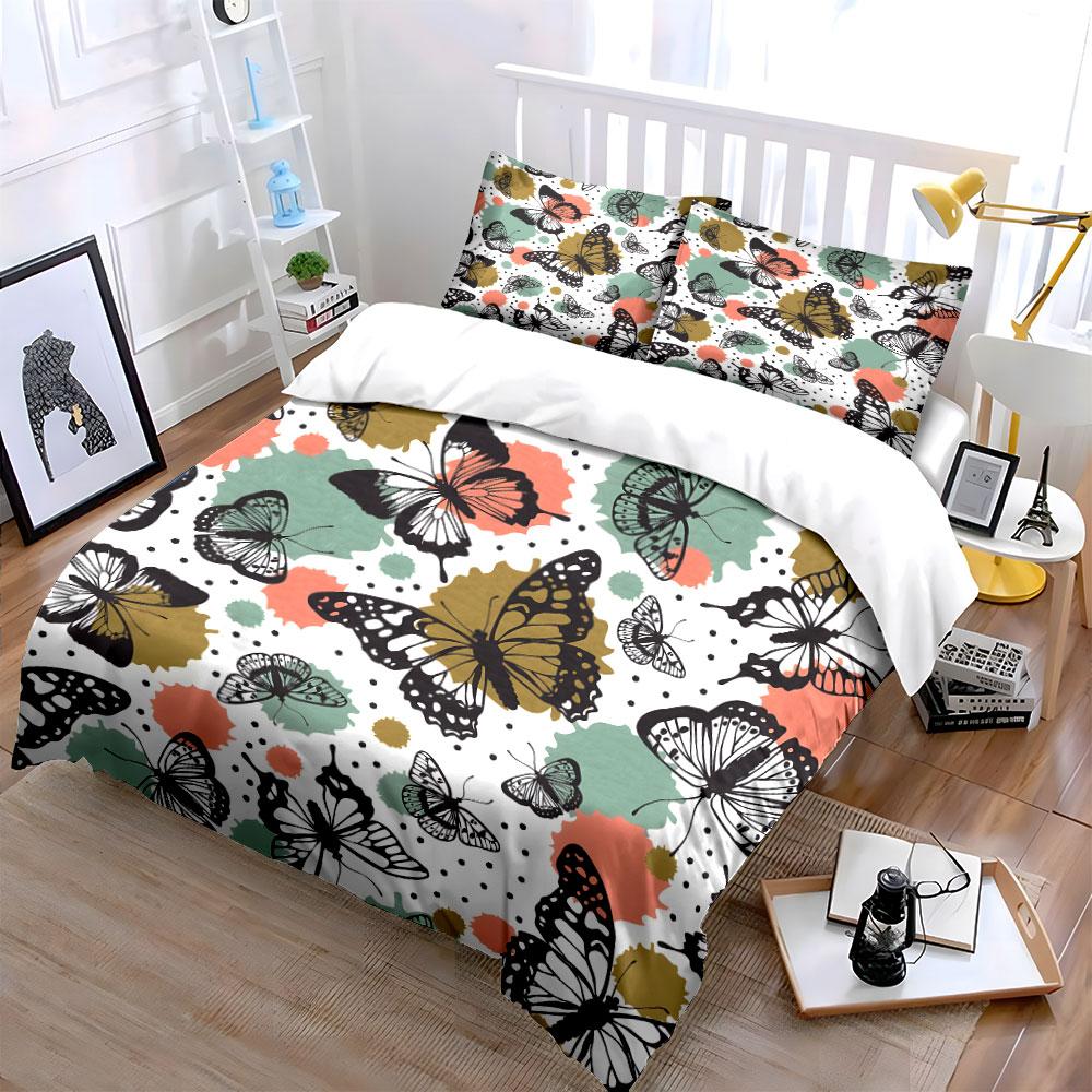 Butterfly-Themed Three-Piece Set kid s and adults bedroom decor, Exquisite three-piece bedding set gift 135x200cm