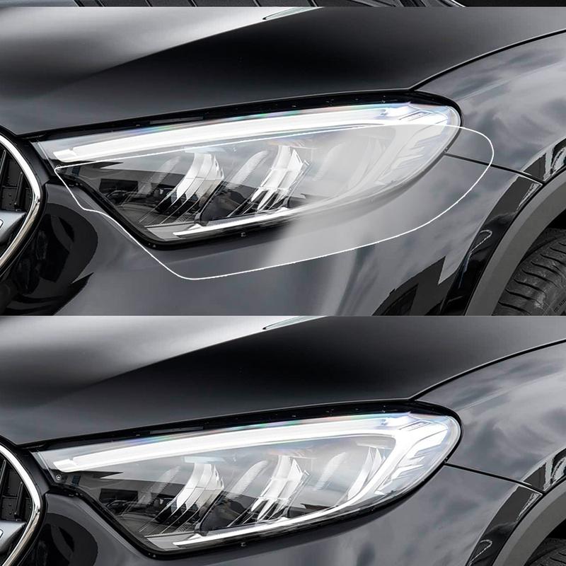 Für Mercedes Benz GLA/GLB/GLC/GLK/GLE/GLS Vorgeschnittenes TPU Scheinwerfer PPF Rauchschwarz Hochglanz Kratzfestes Schutzvinyl