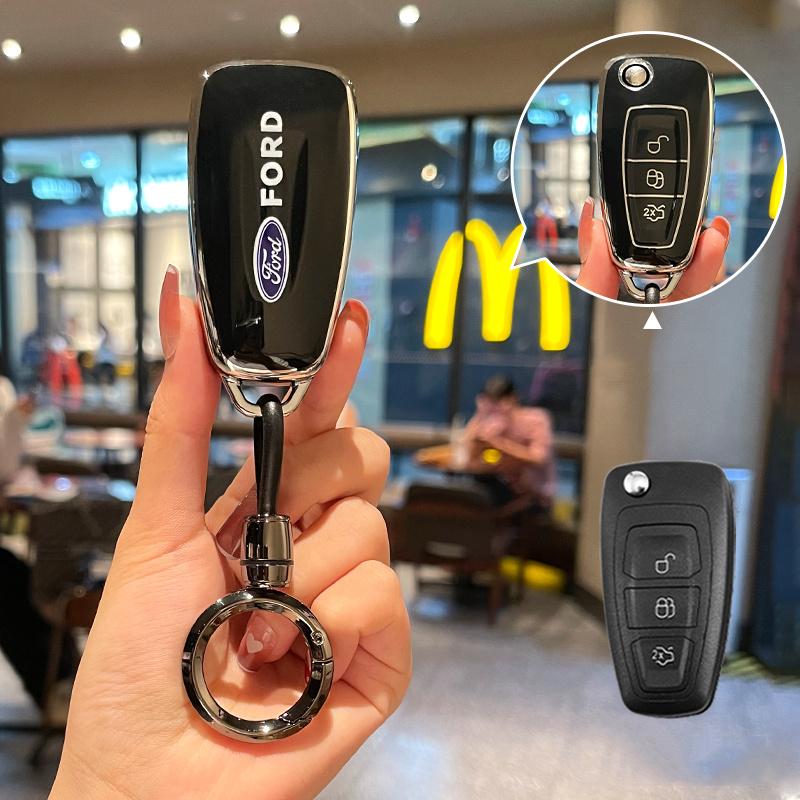 Soft TPU Car Flip Key Case Cover Shell Holder For Ford Ranger C-Max S-Max Focus Galaxy Mondeo Transit Tourneo Custom Accessories