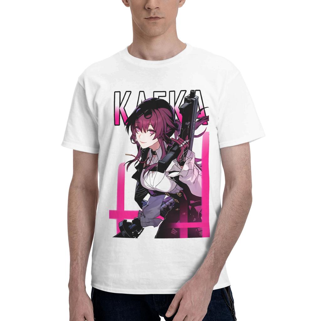Men Women T-Shirts Kafka Honkai Leisure 100% Cotton Tee Shirt Short Sleeve Game Anime T Shirt Round Neck Tops Printed