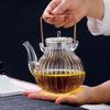 Chrysanthemum Petal High Borosilicate Glass Teapot Set with Copper Handle