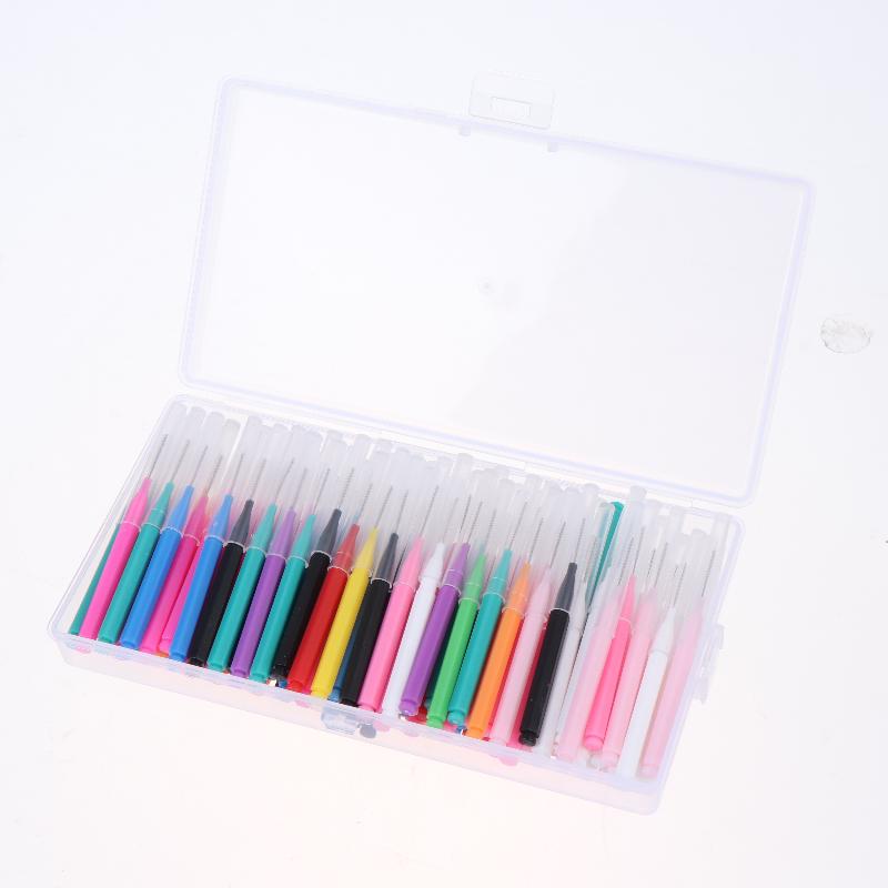 100Pcs/Box Interdental Brushes Travel Case For Teeth Cleaning Health Care Tooth Interdental Cleaners Dental Teeth