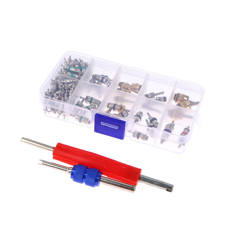 1 set R134A Miez de supape pentru aer condiționat auto Seturi de instrumente pentru aer condiționat auto Valve de bază Kit sortiment pentru aer condiționat auto