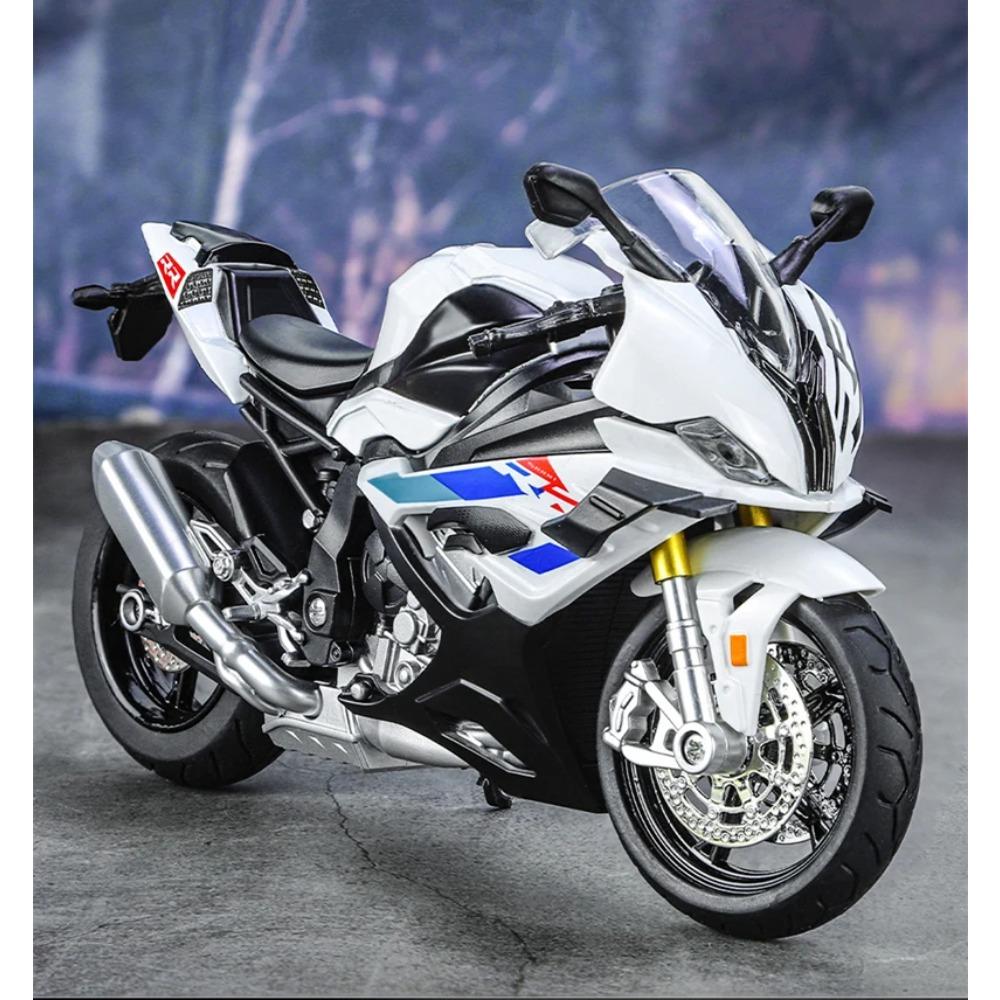 1/12 BWM S1000RR M Version Racing Motorcycle Model Diecast Alloy Metal Cross-country Motorcycle Model Sound Light Childrens Toy Gift