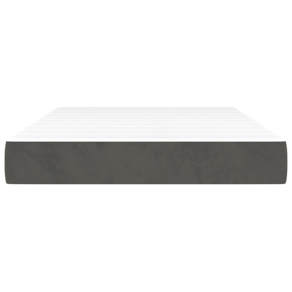 Pocket Spring Mattress Medium Dark Gray 120 x 200 x 20 cm Velvet