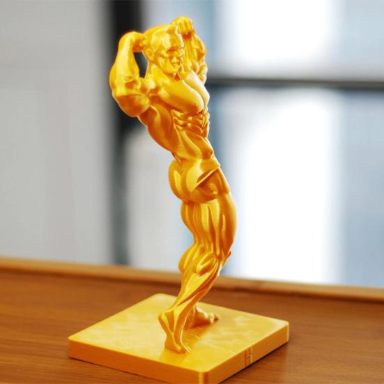 3D Printed Muscle Man Figurine Funny Golden Bodybuilding Man Figure Collectible Muscular Male Desktop Sculpture for Fitness Men