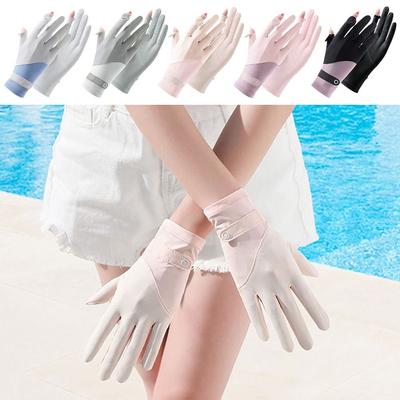 Fashion Summer Touch Screen Sunscreen Gloves Women Gloves Ice Silk Gloves Mittens
