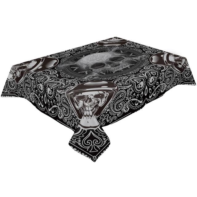 

Скатерть со скелетом ворона на Хэллоуин, водонепроницаемая, для свадебной вечеринки, обеденный стол, прямоугольная скатерть, украшение кухни 153x305cm Tablecloth