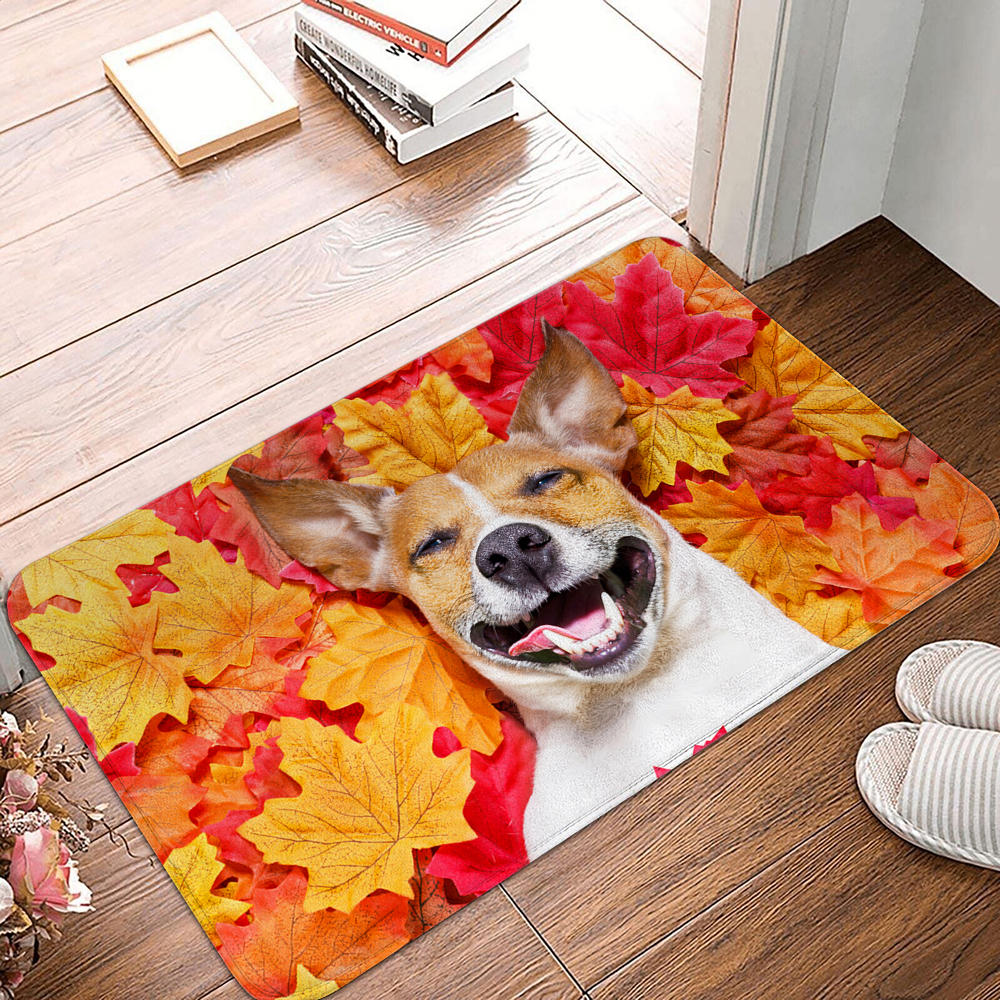 Non-slip Soft Rug Washable Living Room Bedroom Cute Dog Pattern Entrance Door Mat Floor Mat
