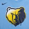 Nike NBA Collaboration Dri-Fit Memphis Grizzlies T-Shirt Logo Print Letter Round Neck Quick-Dry Short Sleeve Kids Tops Blue 3Z2B7BBGJ-GRI