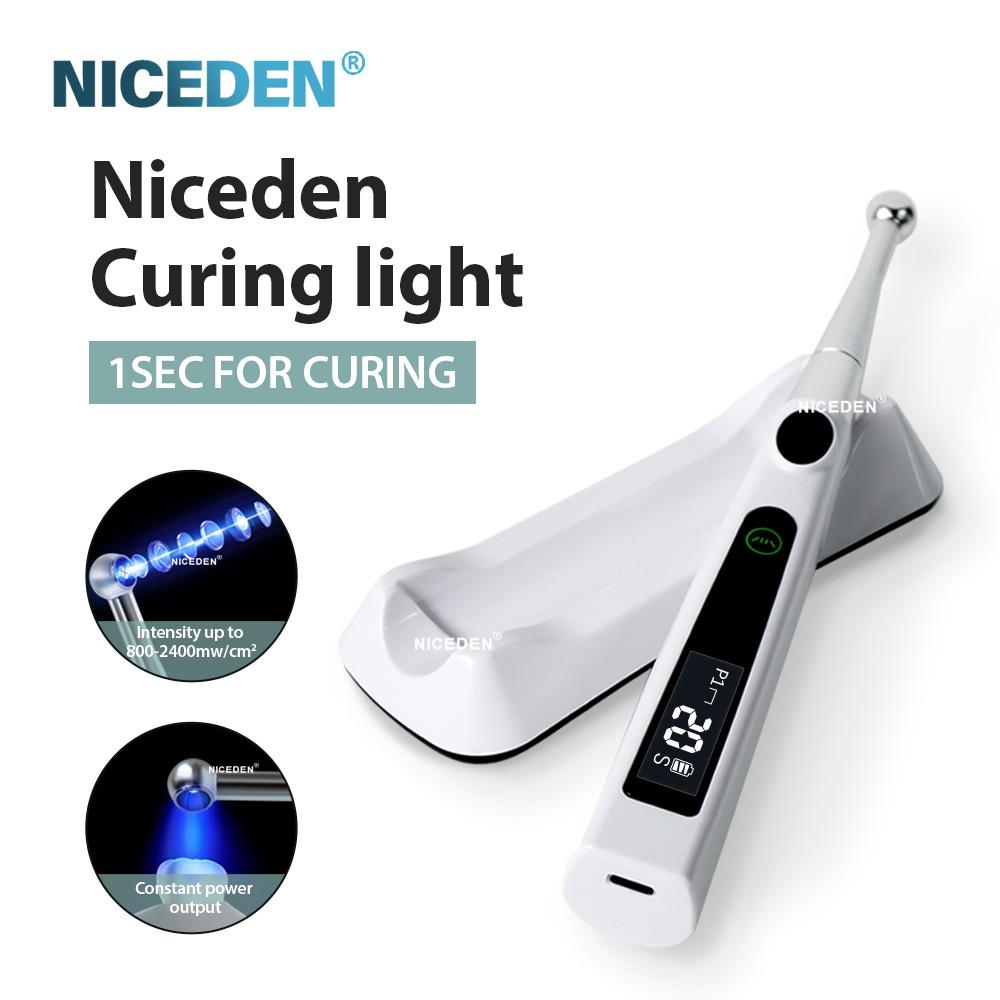 Niceden 1S Dental Curing Light Wireless LED Cure Lamp Max 2400mW/cm² Dental LED Lamp Light Cure