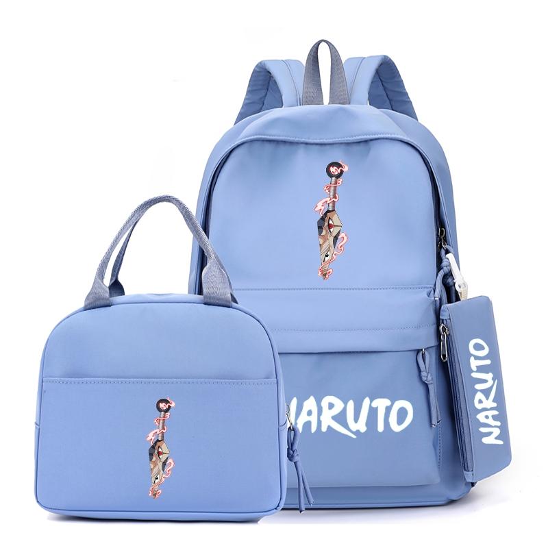 3Pcs/set Anime Naruto Backpack with Lunch Bag for Girl Boy Student Back To School Bookbag Schoolbag Men Women Leisure Travel Bag