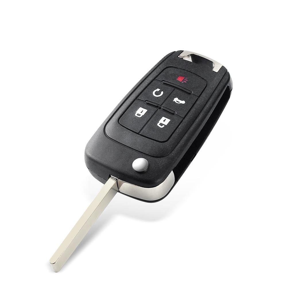 Flip Remote Car Key Shell Replacement with HU100 Blade for Chevrolet Cruze Lova Camaro Impala Spark & Opel Models 2 3 4 5 Button