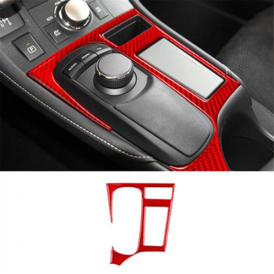 For Lexus CT200h 2011-2017 Red Carbon Fiber Interior Central Console Cover Trim