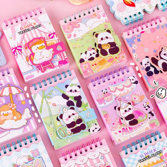 Cartoon Animal Pocket Notebook Wire Bound Memo Notepad 3D Rabbit Girl Panda Duck Mini Spiral Notebook School Office Supplies
