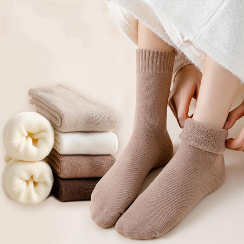 [Set of 6] Pesto Warm Thick Simple Long Socks Set 6-piece set