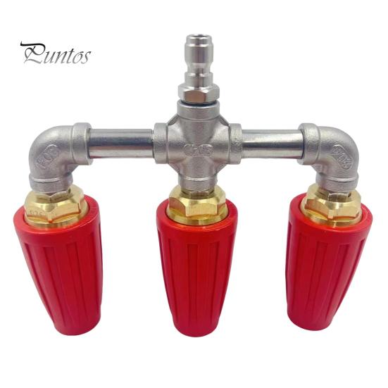 

Турбонасадка для мийки високого тиску 4-в-1 4000 фунтів/кв. дюйм, що обертається на 360 градусів і швидко підключається, насадка для мийки високого тиску з турбонасадкою A червоний