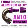 SKCUSTOM Fioletowy AN10 Jednoczęściowe Zakończenie Węża Kute Stop Aluminium Obrotowy Adapter do Przewodu Paliwowego Str0° 45° 90° 120° 150° 180° Interfejs