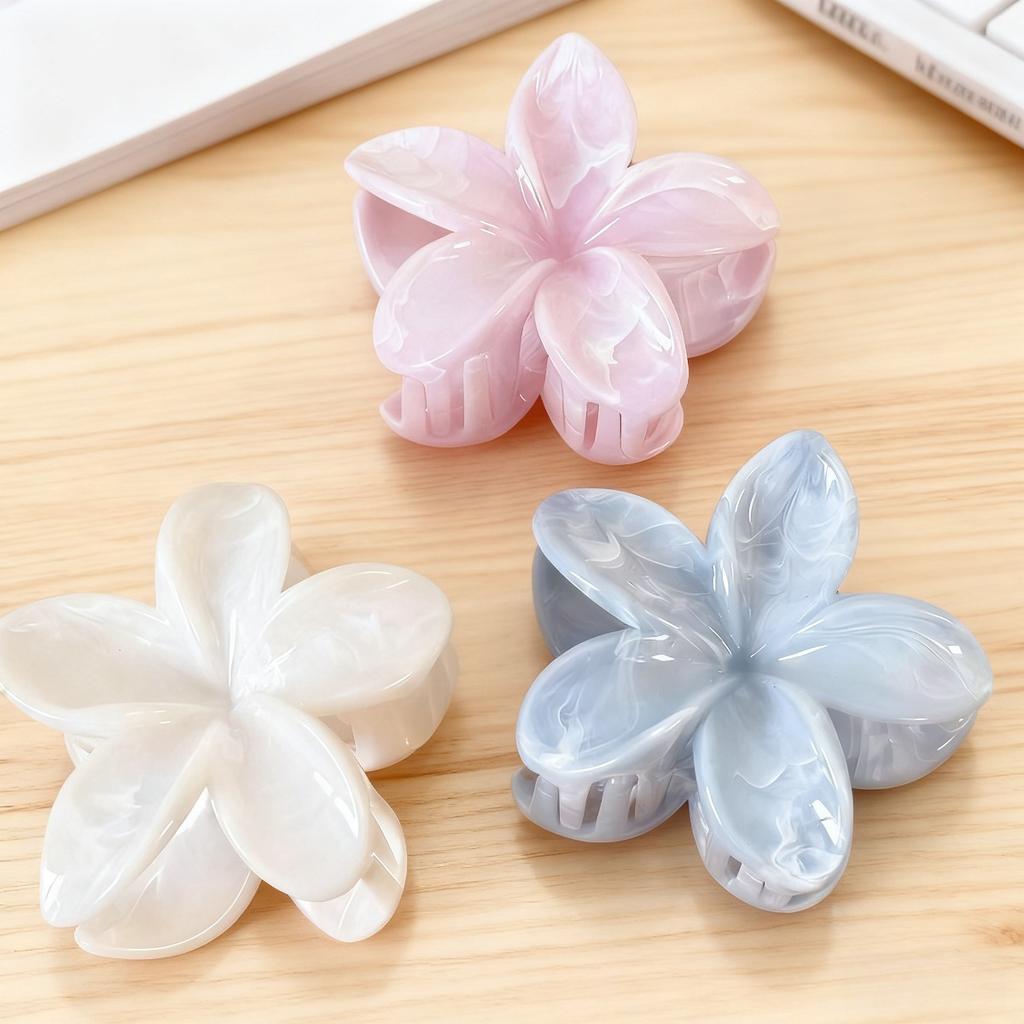 Blended Flower Shape Hair Claws Large Crab Claw Hair Clips for Women Girls Fashion Kids Hair Accessories Party Wedding Korean