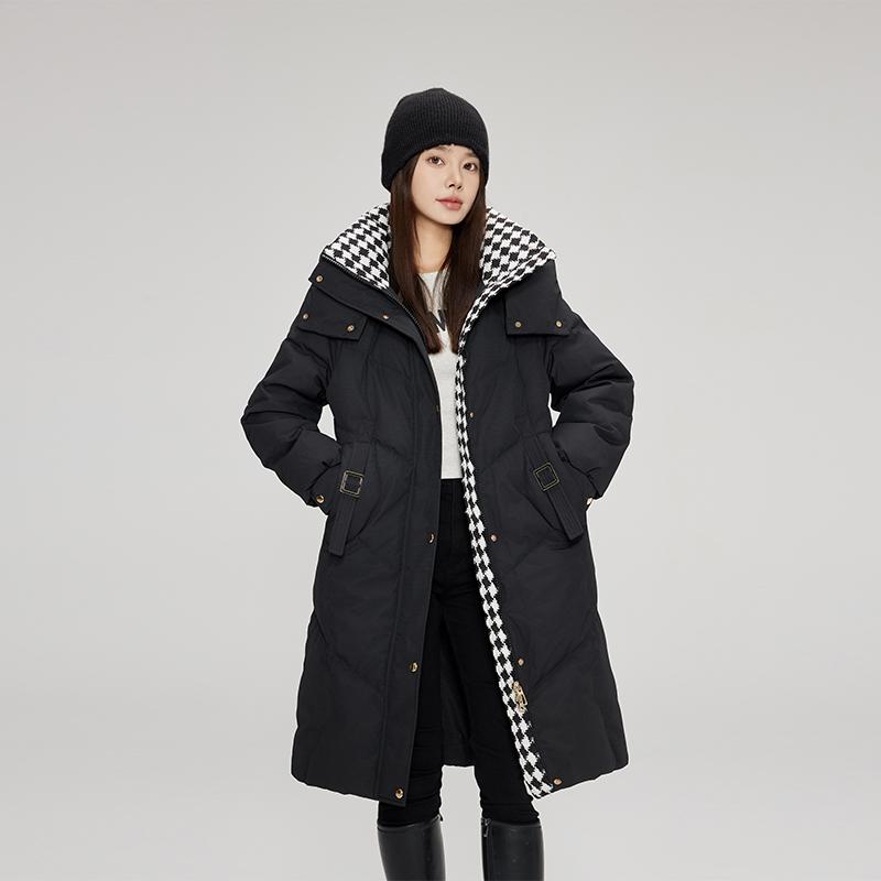 Winter Korean Style Thick Down Cotton Jacket with Stand Collar for Women