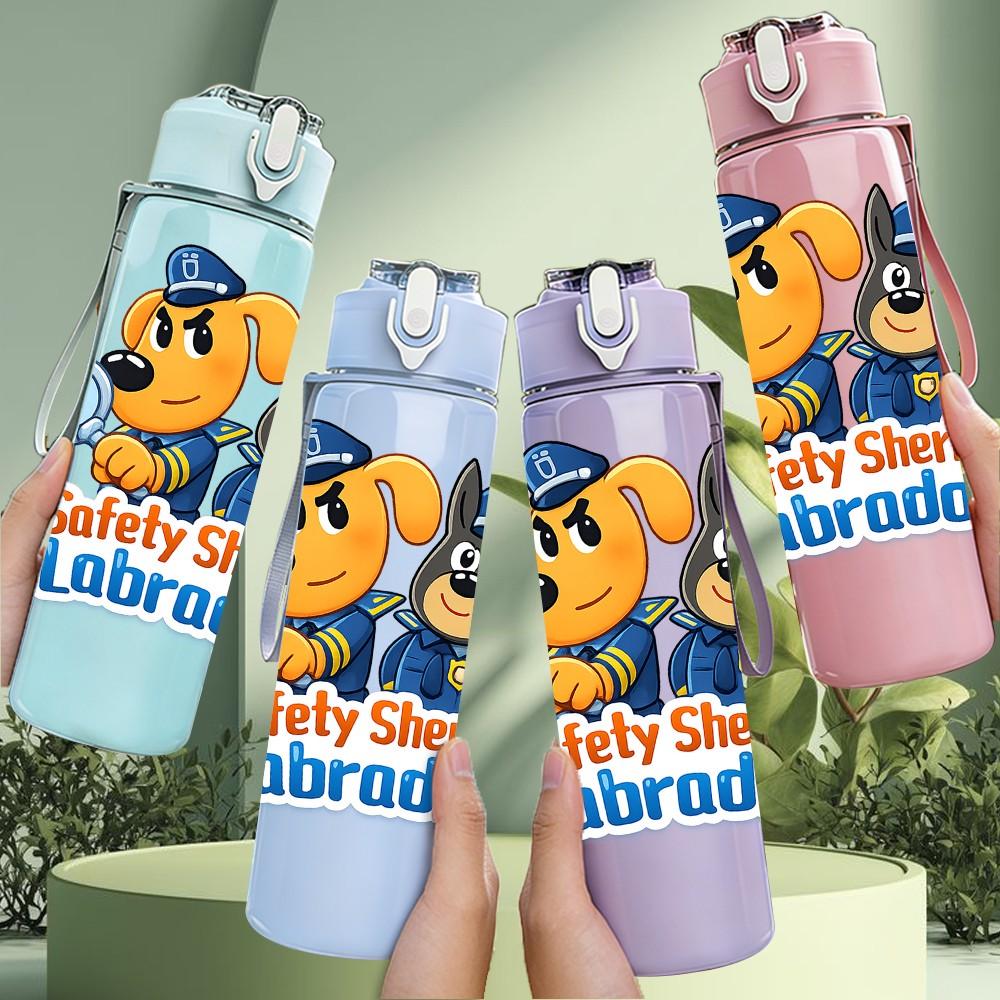 1PC Paw Patrol Cartoon Dog Print 750ml Color Plastic Sports Water Bottle Leakproof Flip Straw Lid Suitable for Sports Office Home Use