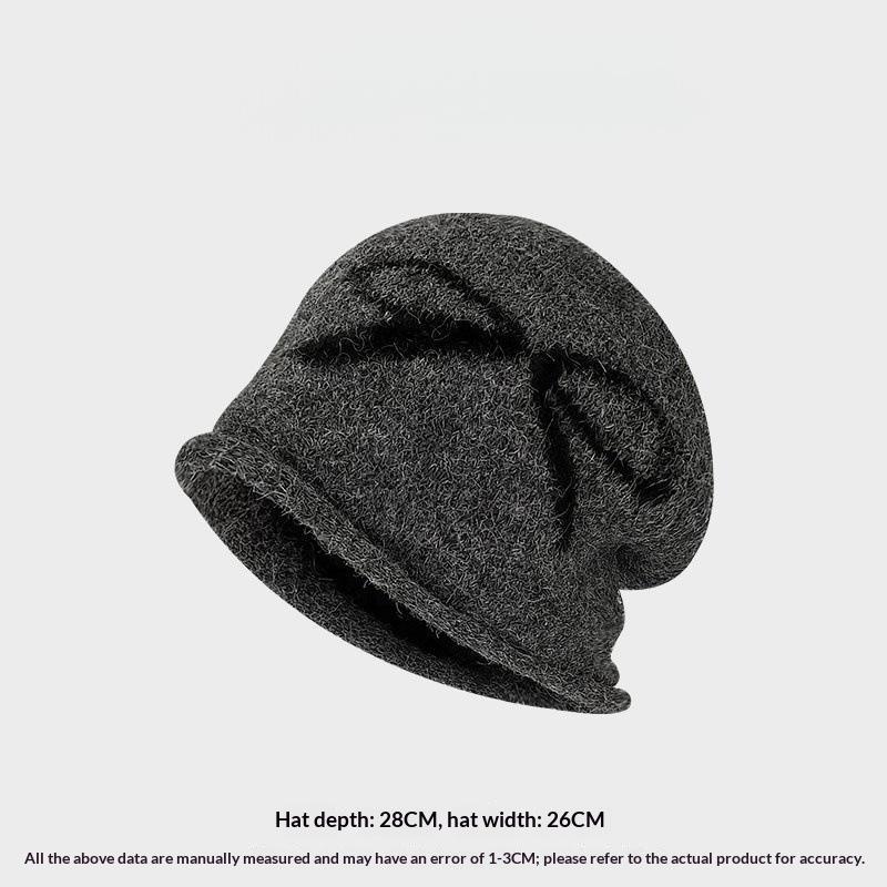 Cute Bow Pattern Knitted Slouchy Beanie Soft Warm Big Head Friendly Cozy Hat for Girls Autumn Gift Option