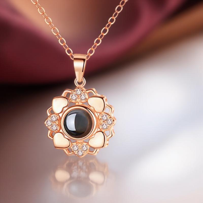 

Ожерелье с проекцией памяти любви Я люблю тебя на 100 языках Романтический подарок для нее Рождественский подарок на день рождения