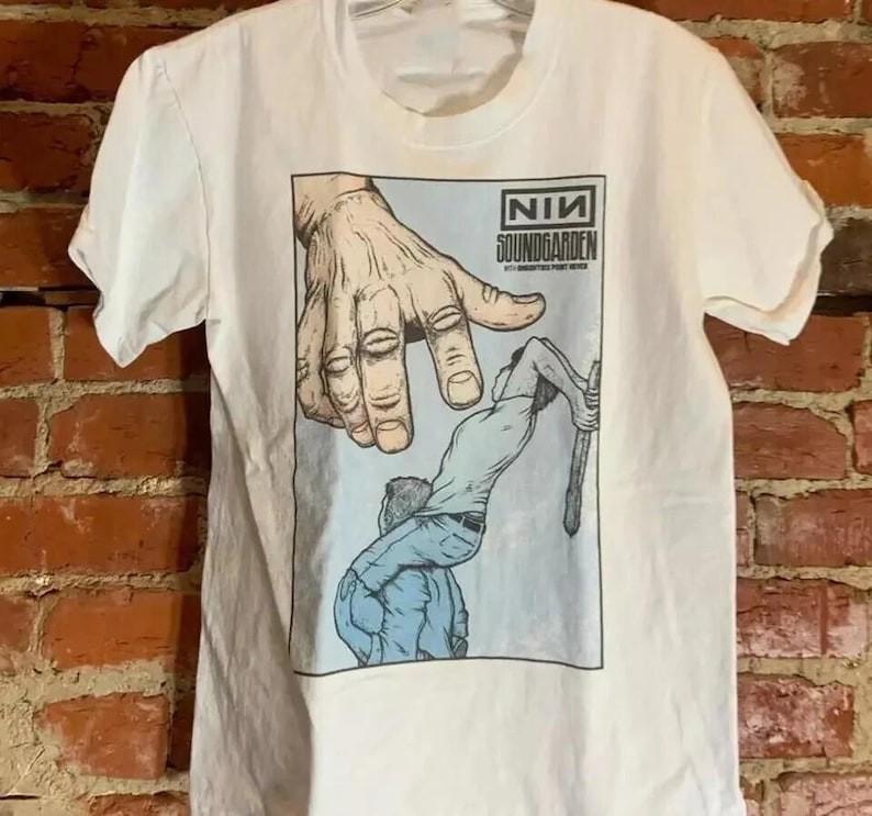 Nine Inch Nails Band Tshirt White Unisex Tee All Size S5XL Reprint Unisex T-Shirt XXXXL