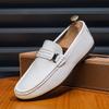 Fashion Leather Mens Loafers Luxury Brand Men Casual Shoes Lightweight Slip On Walking Boat Shoes Comfortable Lazy Driving Shoes