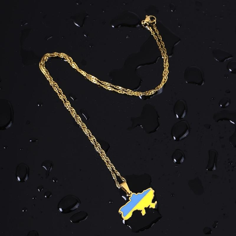 Ukraine Karte Halskette Einfache Ukrainische Symbol Halskette Party Schmuck Edelstahl Ukraine Umriss Anhänger Halskette