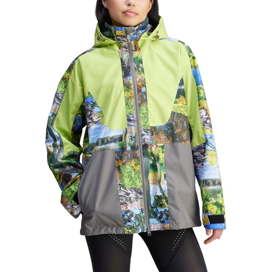 Adidas X Stella McCartney Color Block Hooded Zip Long Sleeve Jacket Women Jacket Multicolor JF8480