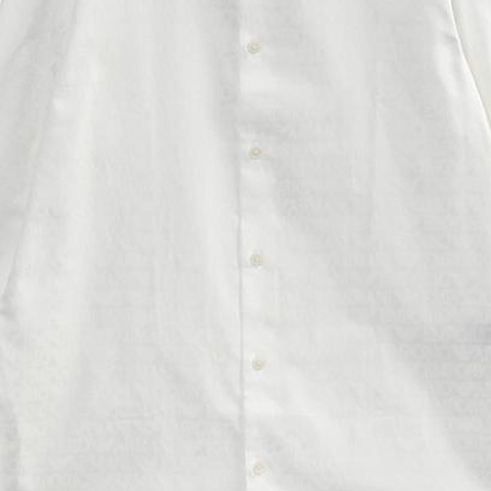 Emporio Armani Solid Color Point Collar Button Long Sleeve Shirt Men Shirts White 3D1C86-1NIUZ-F146