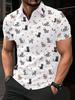 Men's Short Sleeve Polo Shirt with Flat Digital Print Pattern - No Texture