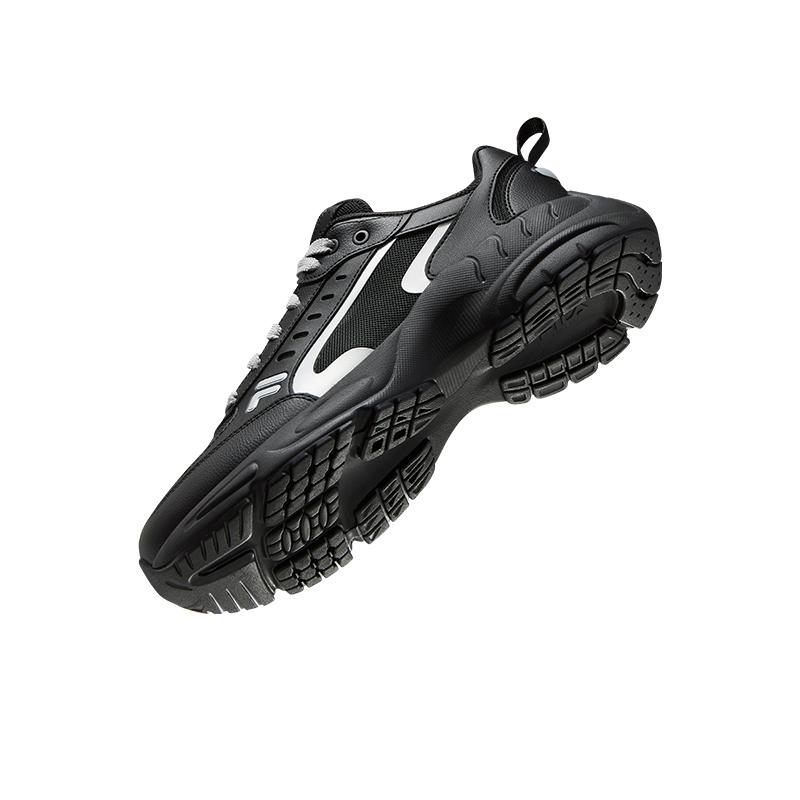 FILA Fusion Raceup Breathable Low-Top Casual Shoes Men sneakers Black Silver T12M531601FBS