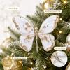 Sparkling Artificial Butterfly Clip Flocking Butterfly Decor  Holiday Tree Decor