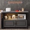 Modern Kitchen Storage Rack with Rock Slab Countertop