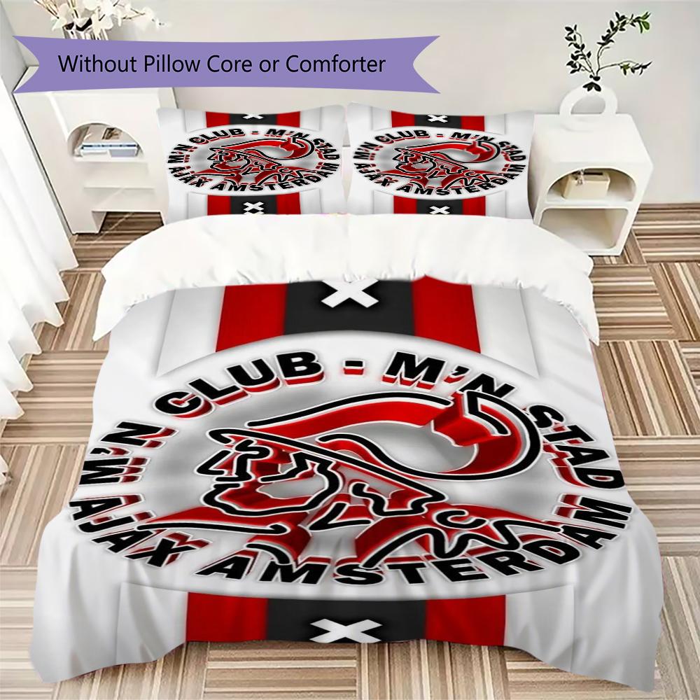 Set Copripiumino con Motivo Ajax Amsterdam Copripiumino Federa Decorazione per la Casa Regalo di Compleanno (1 * copripiumino + 2 * federe senza imbottitura)07