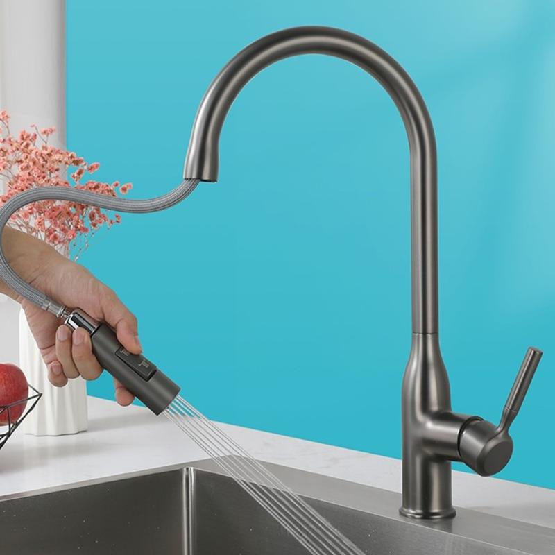 Coppers Alloys Mixer Tap Kitchen Faucets with Pull Downs Sprayers Highly Pressure Sink Tap Replacement Easy Installation