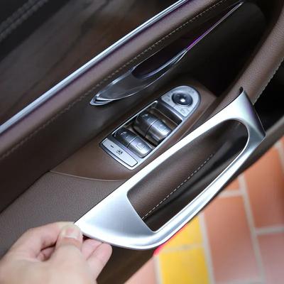 For Mercedes Benz E Class W213 2016- Car Styling ABS Silver Car Door Window Button Cover Frame Trim Sticker Car Accessories